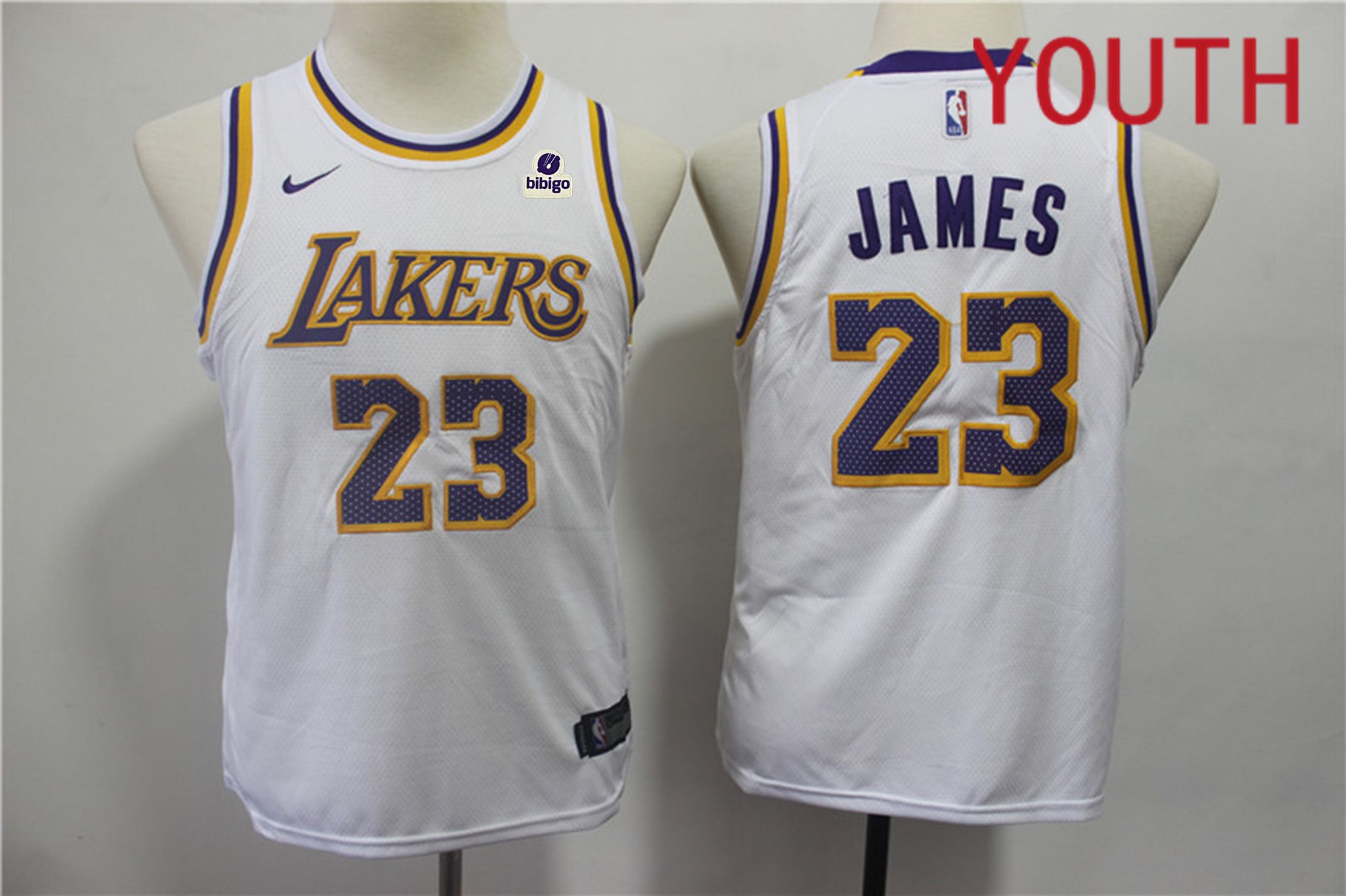 Youth Los Angeles Lakers 23 James White Nike 2023 NBA Jersey